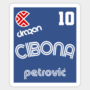 Drazen Petrovic Retro Croatia Basketball Jersey Sticker